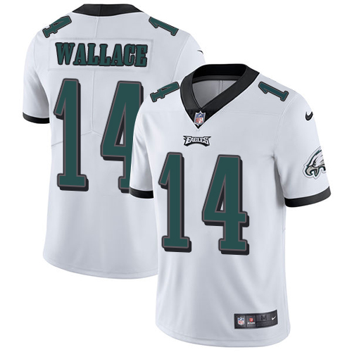 Nike Eagles #14 Mike Wallace White Men's Stitched NFL Vapor Untouchable Limited Jersey - Click Image to Close